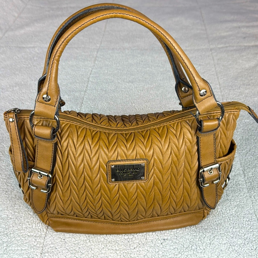 Relic Hobo Satchel Hand Bag Faux Leather Tan